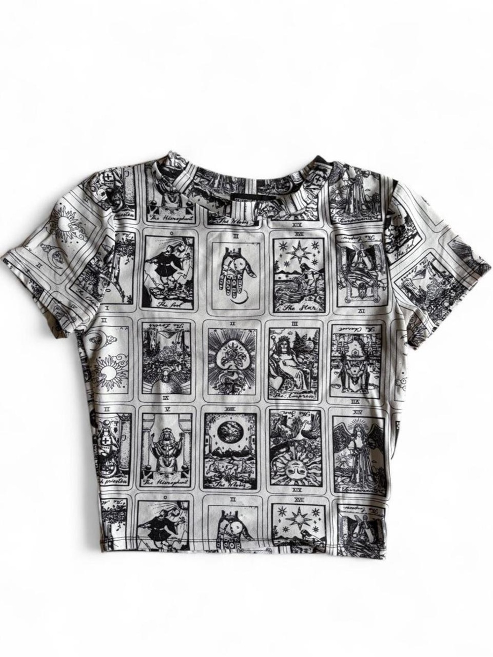 Streetwear Society B&W Tarot Card Crop Top, S